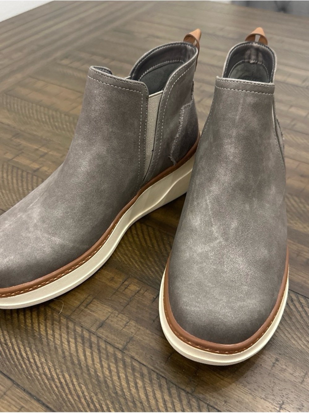 Women’s Gray Suede Chelsea Boots - Casual Slip-On Style